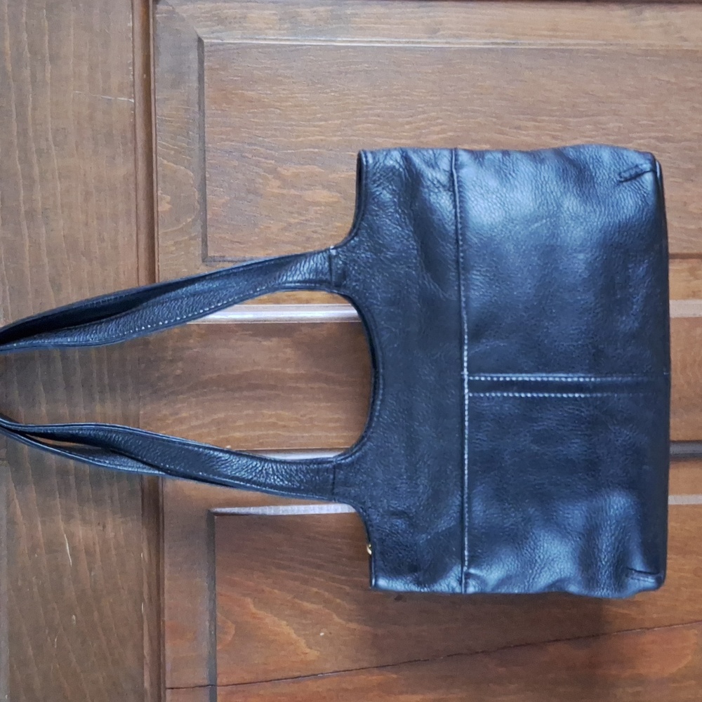 Black Leather Child's Tote Bag
